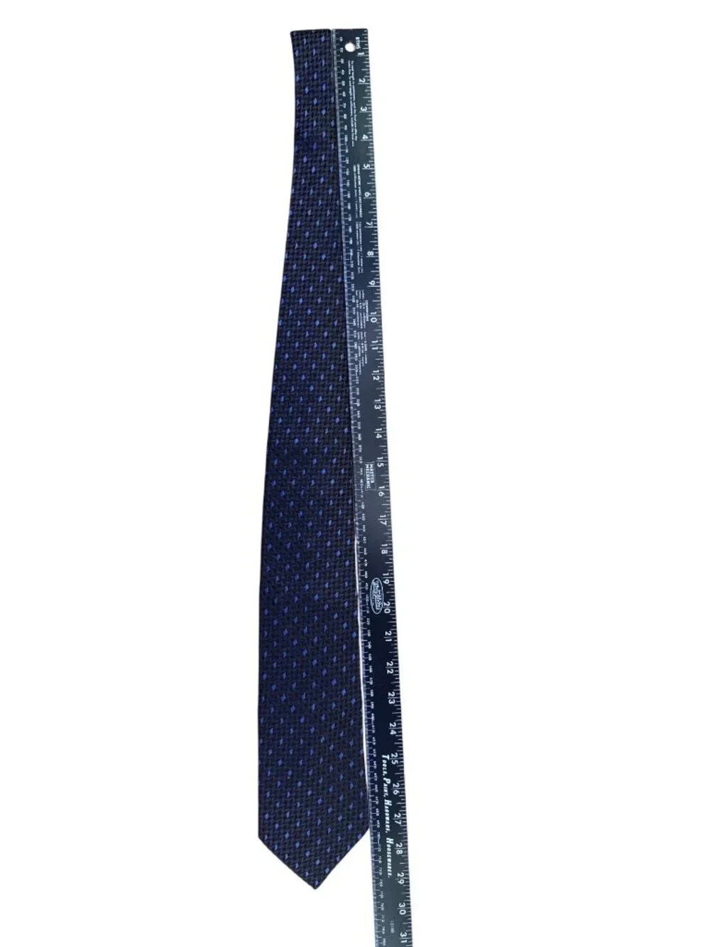 Pal Zileri Mens Brown & Blue Woven Silk Necktie Geometric Pattern Made In Italy